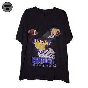 VINTAGE Kentucky Wildcats Football Taz USED Shirt: DISTRESSED, XL, Single Stitch